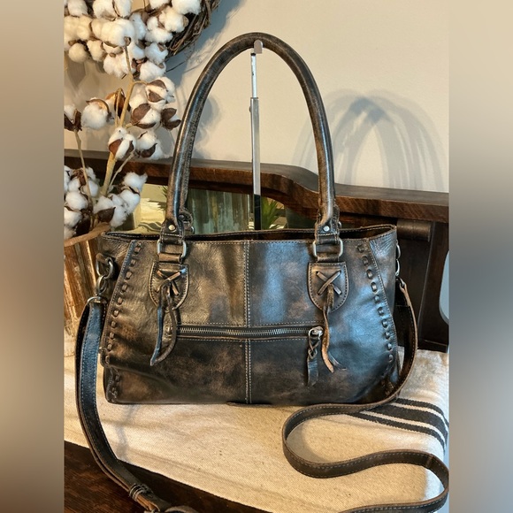 Bed Stu Rockababy Satchel Shoulder Crossbody Black Hand Wash MSRP $295 - Picture 2 of 12